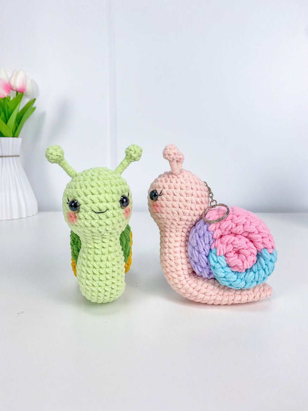 Snail Crochet Pattern PDF Bundle: Amigurumi Keychain Plush Toys (Digital Download)