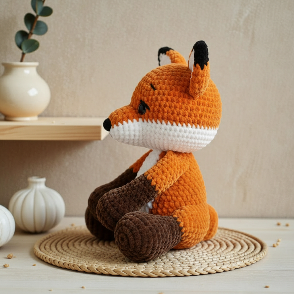Fox Crochet Pattern PDF, Cute Amigurumi Fox Plush Toy