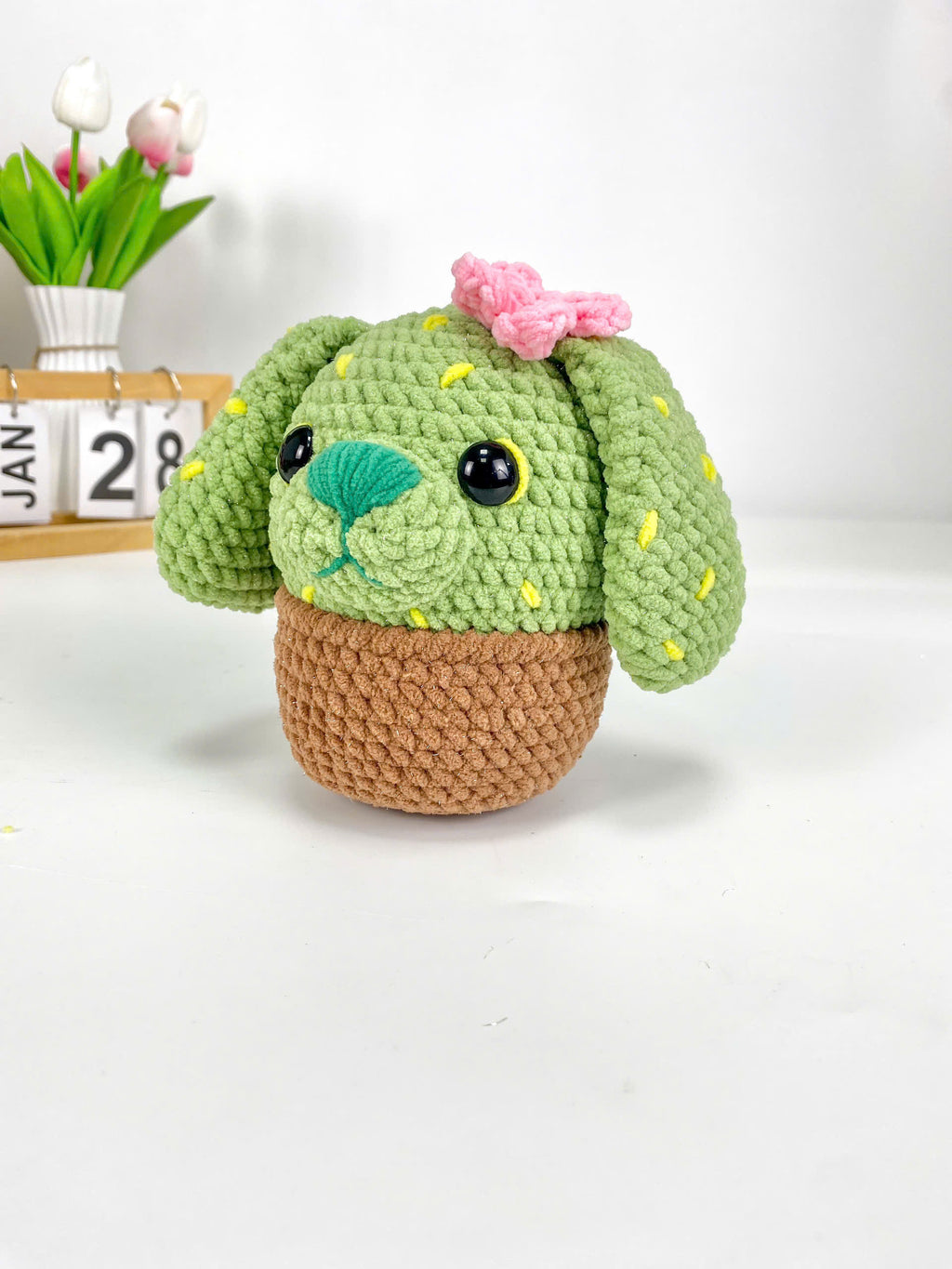 Cactus Dog Crochet Pattern Bundle 4 in 1, Amigurumi Cactus Dog Plush Toy, Crochet Dog with Flowers