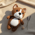 Crochet Dog Pattern PDF, Brown and White Puppy Amigurumi