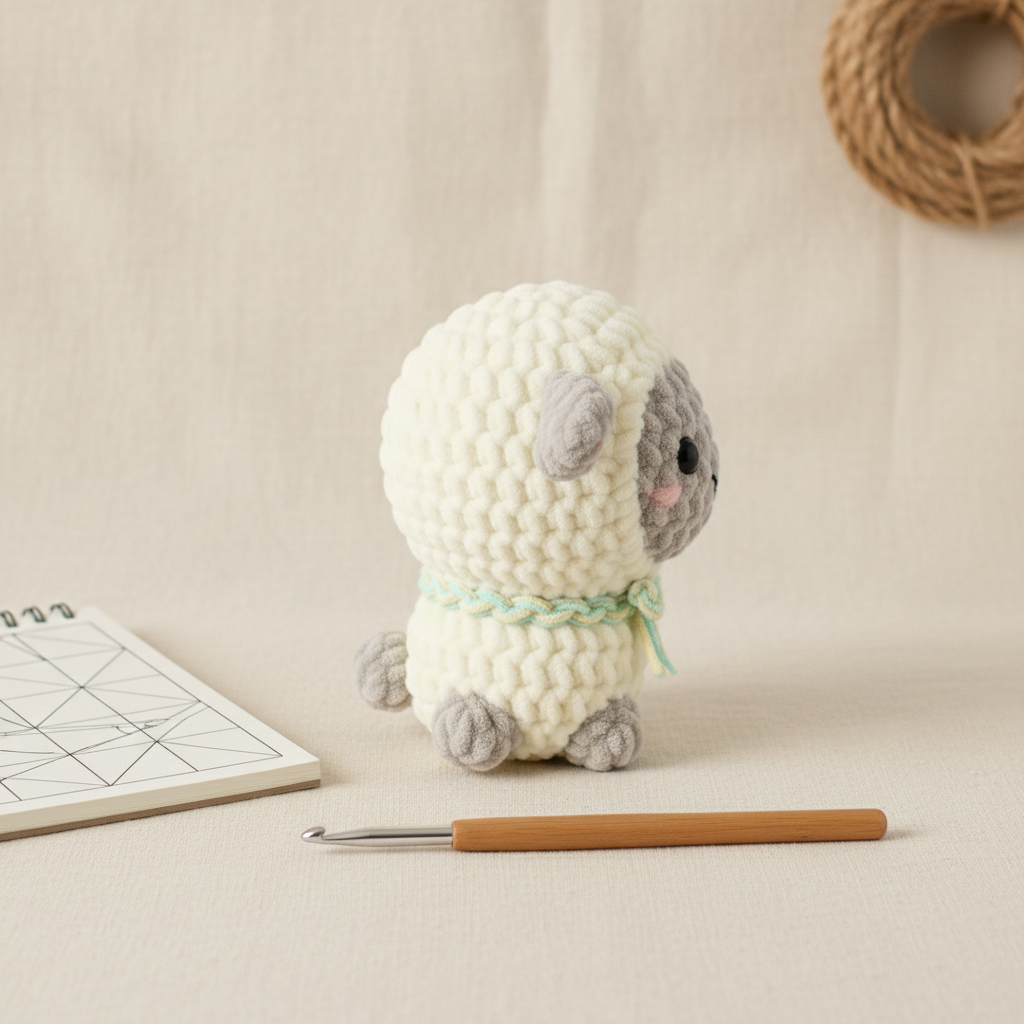 Sheep Crochet Pattern, Easy Amigurumi Sheep, Beginner Crochet Pattern