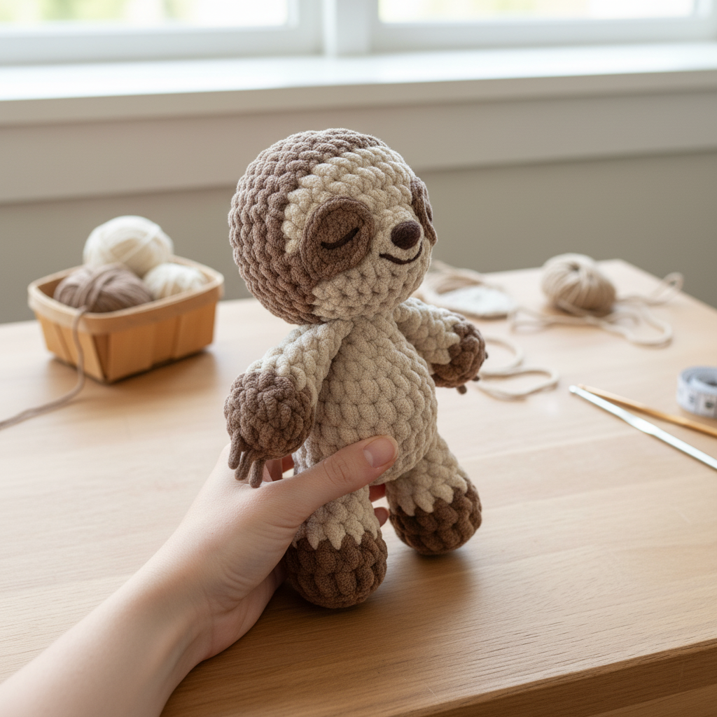 Sloth Crochet Pattern, Amigurumi Sloth Pattern, Cute Baby Sloth Plush