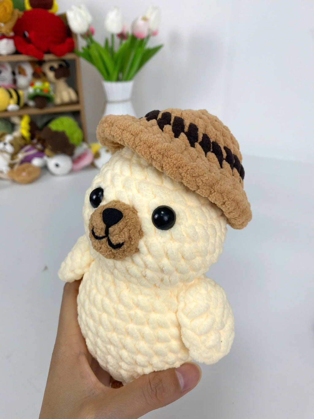 Seal Wearing A Hat Amigurumi Crochet Pattern, Stuffed Animal (PDF Tutorial)
