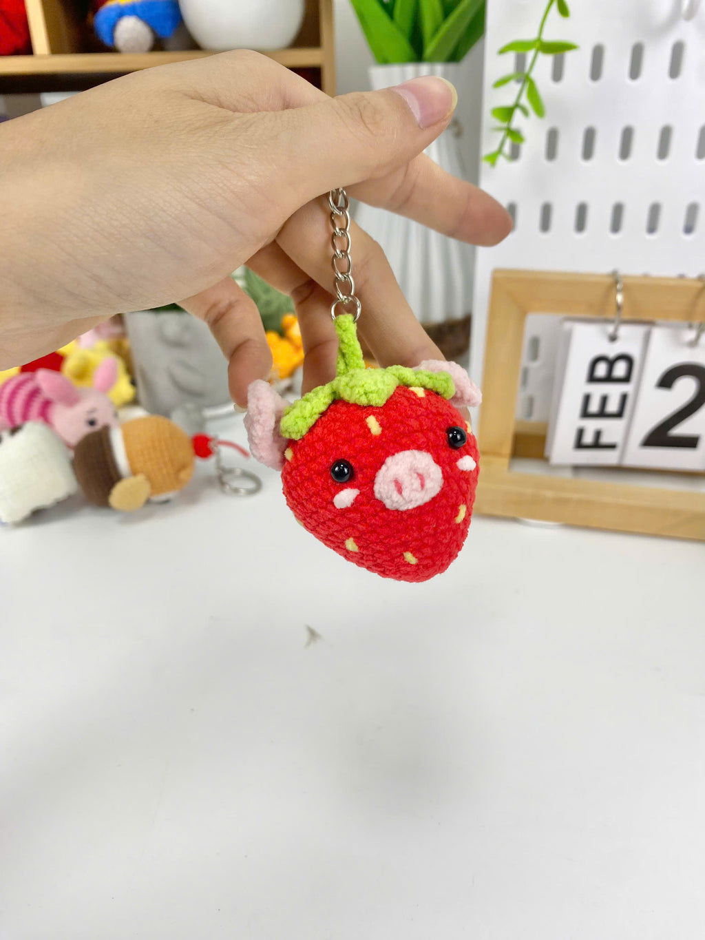 Amigurumi Food Keychain Crochet Pattern, Bear, Strawberry, Bubble Tea (PDF)