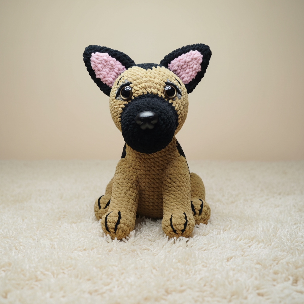 Dog Crochet Pattern, German Shepherd Amigurumi, Realistic Dog Plush Pattern, Crochet Puppy Toy, Advanced Crochet Pattern PDF