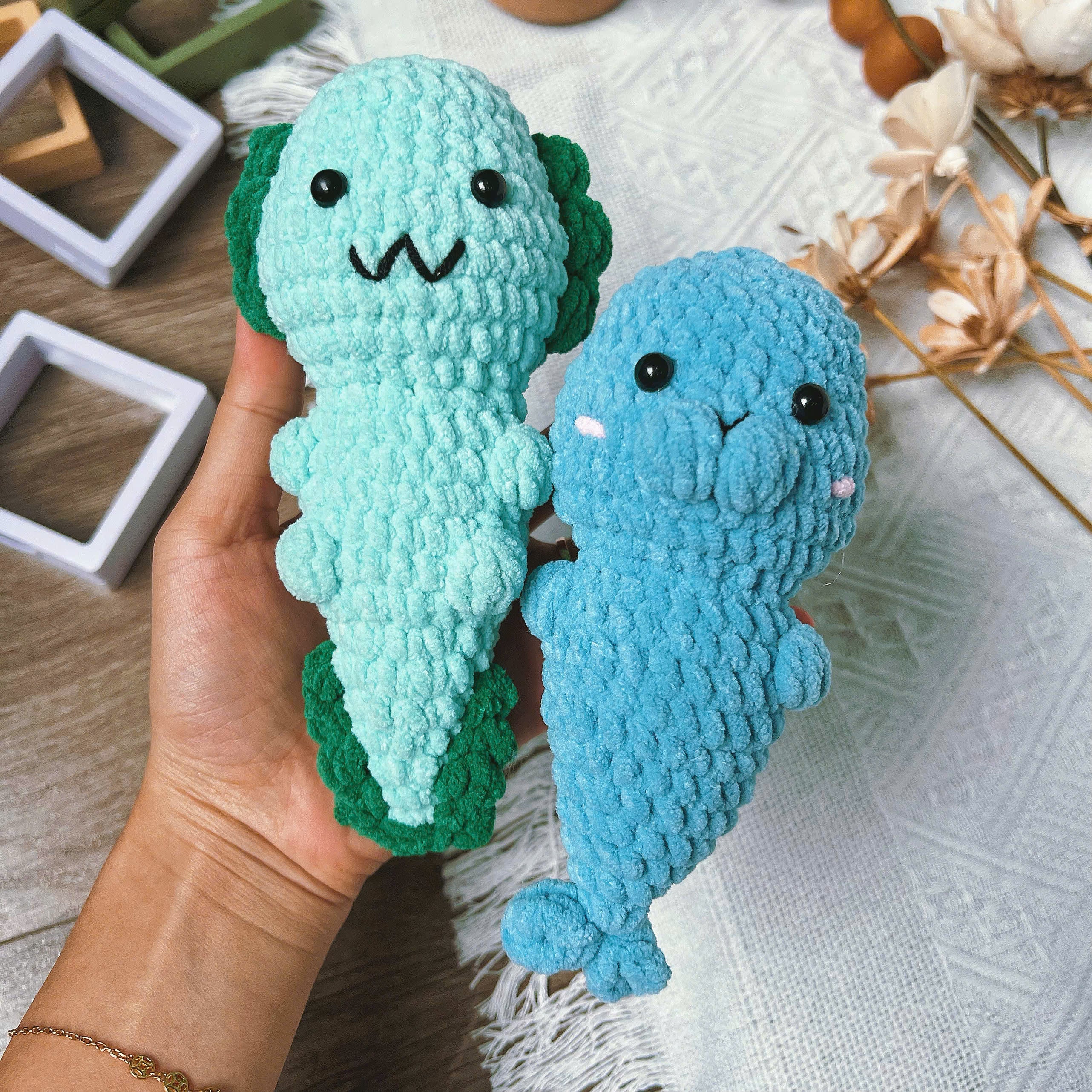 Axolotl No Sew Crochet Pattern PDF, Cute Axolotl Amigurumi Tutorial, Easy Plush Animal Pattern