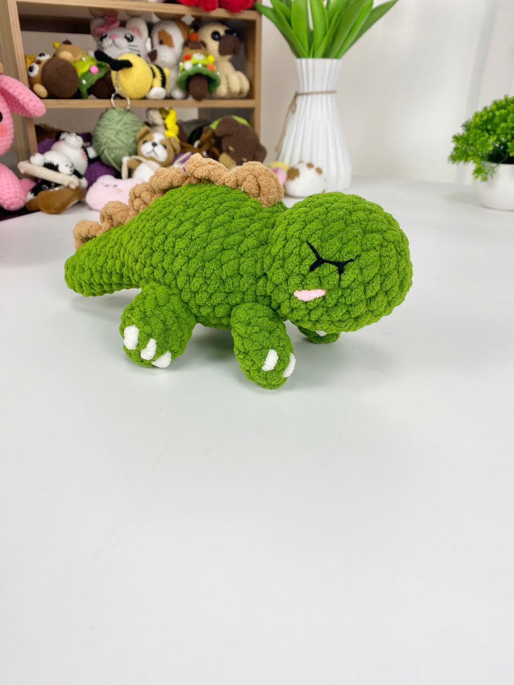 Dinosaur Crochet Pattern: Amigurumi Sleepy Dino Plush (PDF)