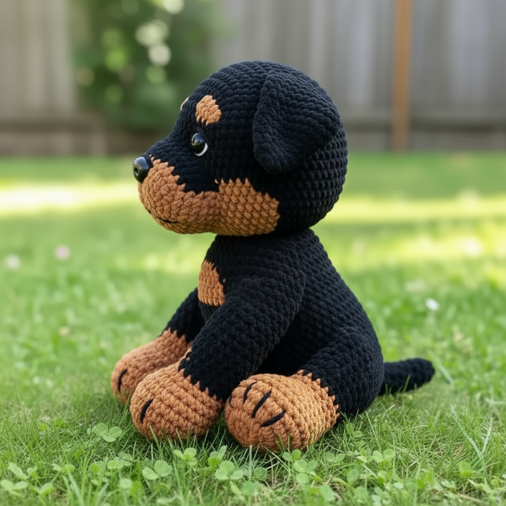 Rottweiler Crochet Pattern, Dog Amigurumi PDF, Realistic Dog Plush Pattern