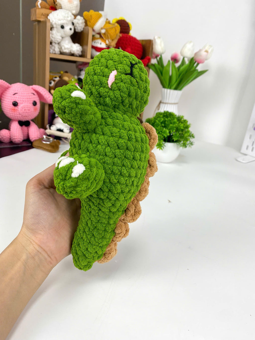 Dinosaur Crochet Pattern: Amigurumi Sleepy Dino Plush (PDF)