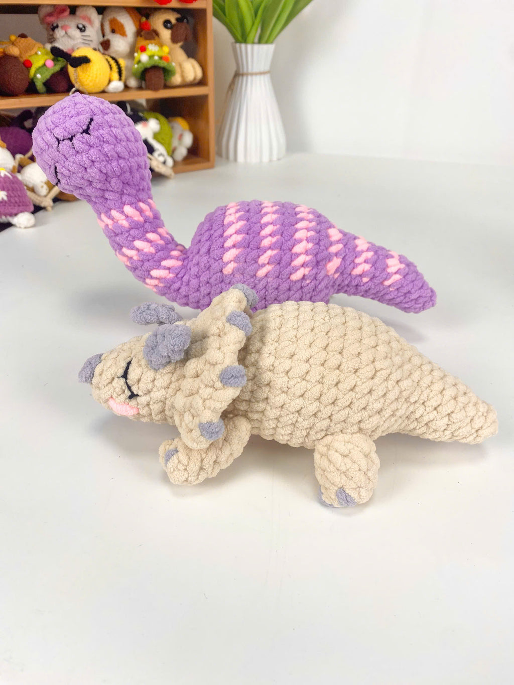 Purple Dragon Amigurumi Crochet Pattern: Triceratops Dinosaur (PDF Pattern)