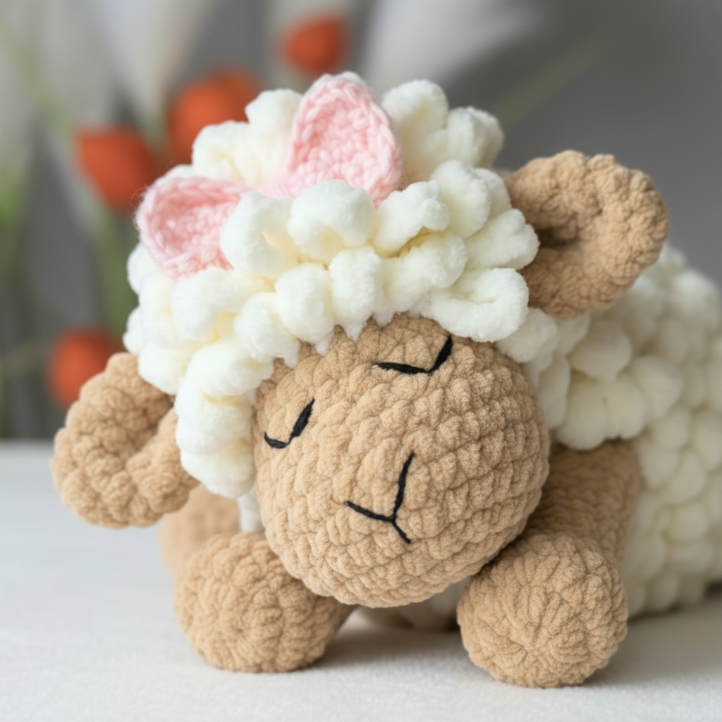 Sleepy Sheep Crochet Pattern, Cute Amigurumi Sheep, Easy Crochet Pattern, Plush Sheep Toy, Beginner Friendly Crochet PDF