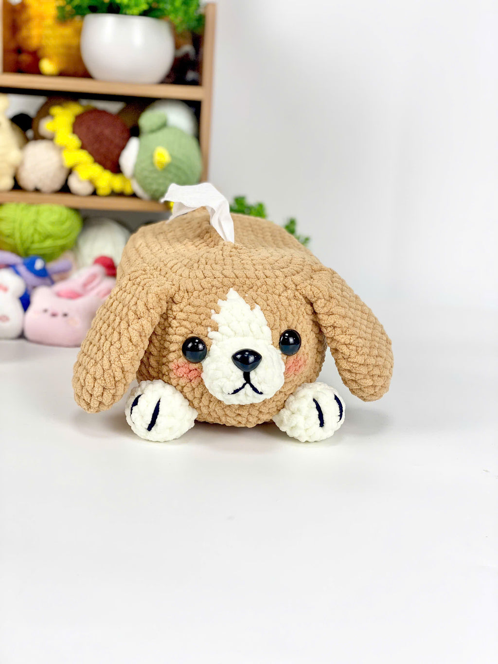 Dog Tissue Box Cover Crochet Pattern: Amigurumi PDF