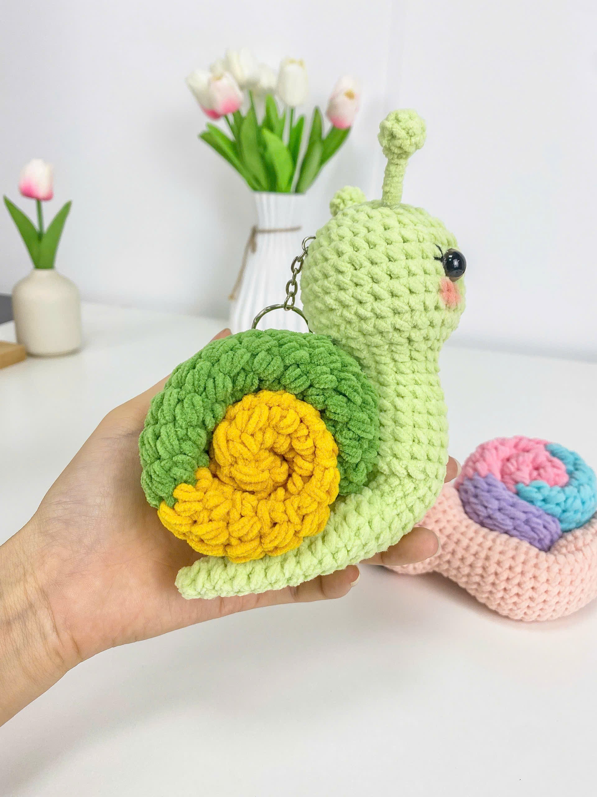 Snail Crochet Pattern PDF Bundle: Amigurumi Keychain Plush Toys (Digital Download)