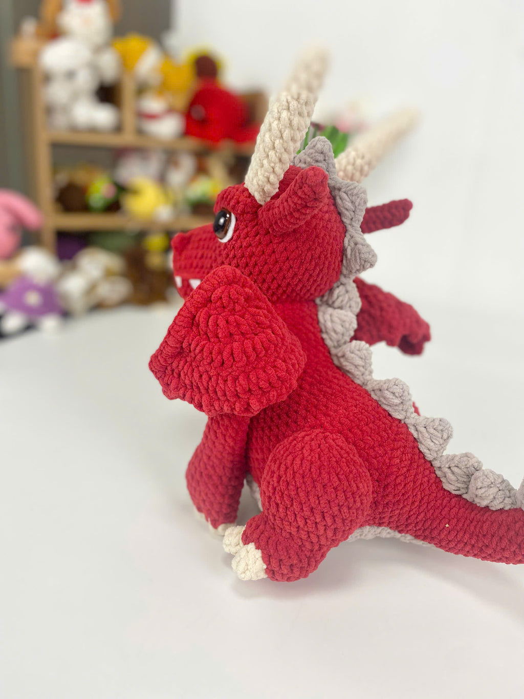 Fire Dragon Crochet Pattern: Amigurumi Plush Toy (PDF)