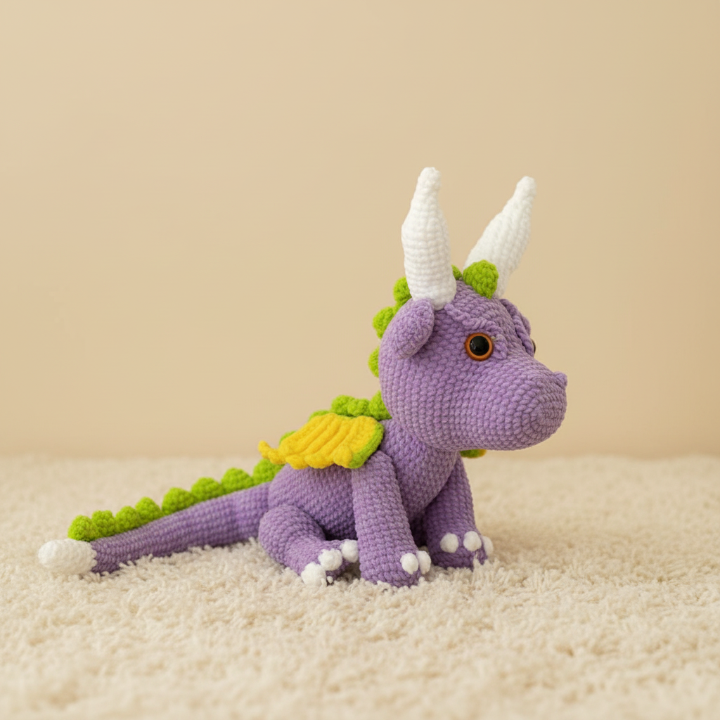 Dragon Crochet Pattern PDF, Fantasy Amigurumi Dragon, Plush Dragon Toy
