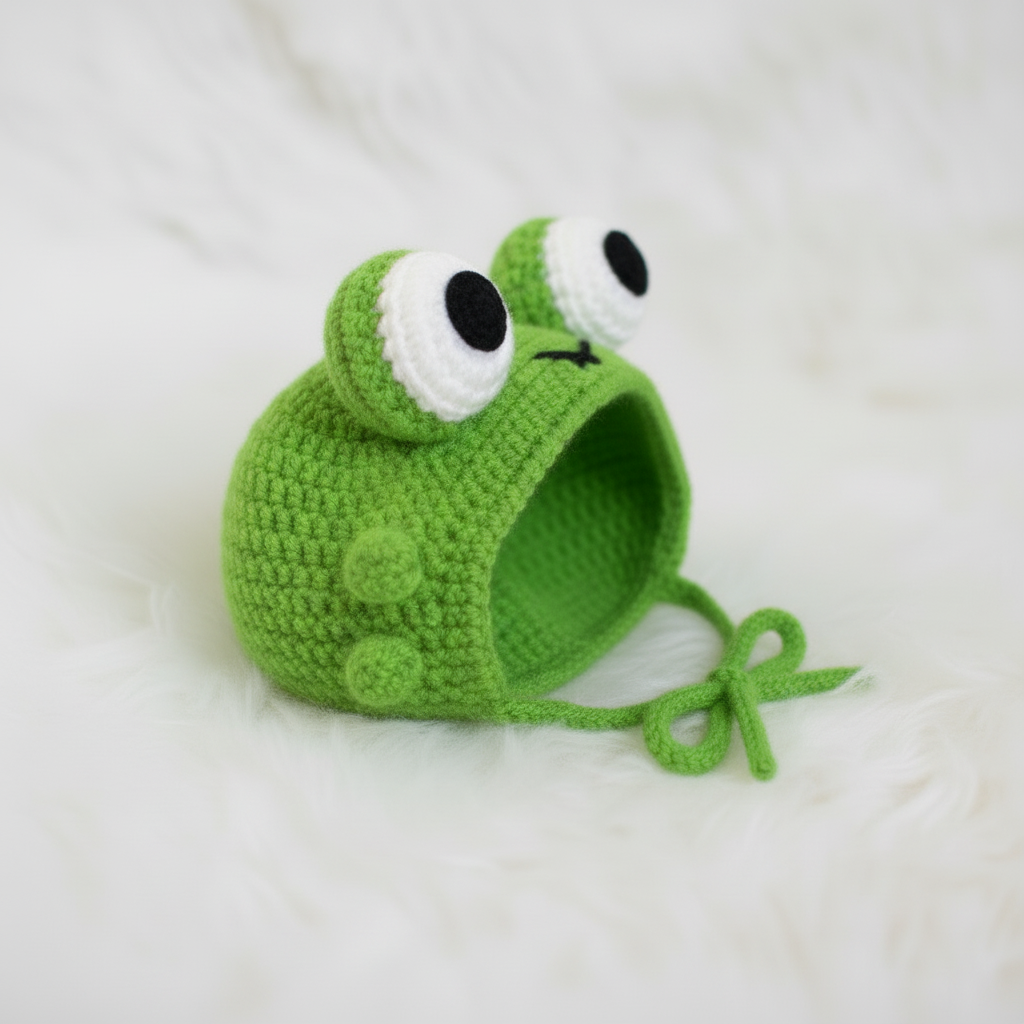 Frog Pet Hat Crochet Pattern PDF, Cute Frog Cat Hat Pattern, Crochet Pet Costume Tutorial