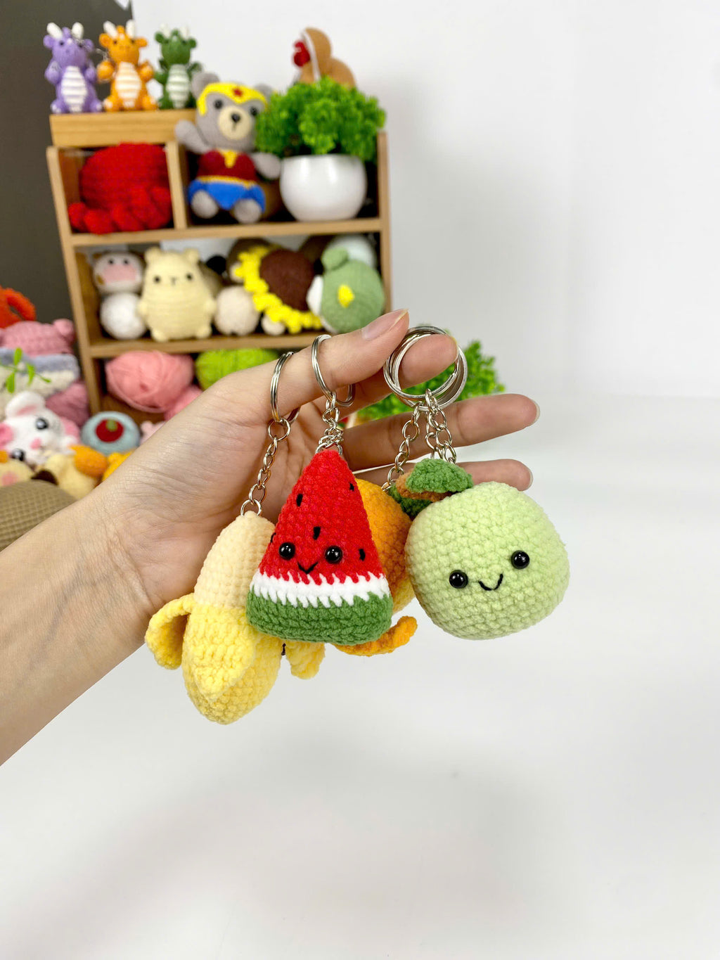 Fruit Keychain Crochet Pattern PDF, Amigurumi Beginner Guide