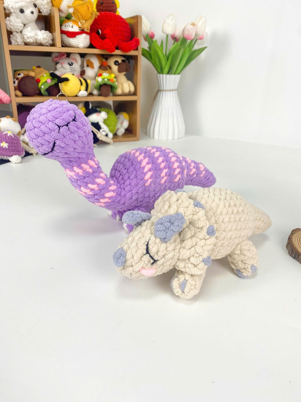 Purple Dragon Amigurumi Crochet Pattern: Triceratops Dinosaur (PDF Pattern)