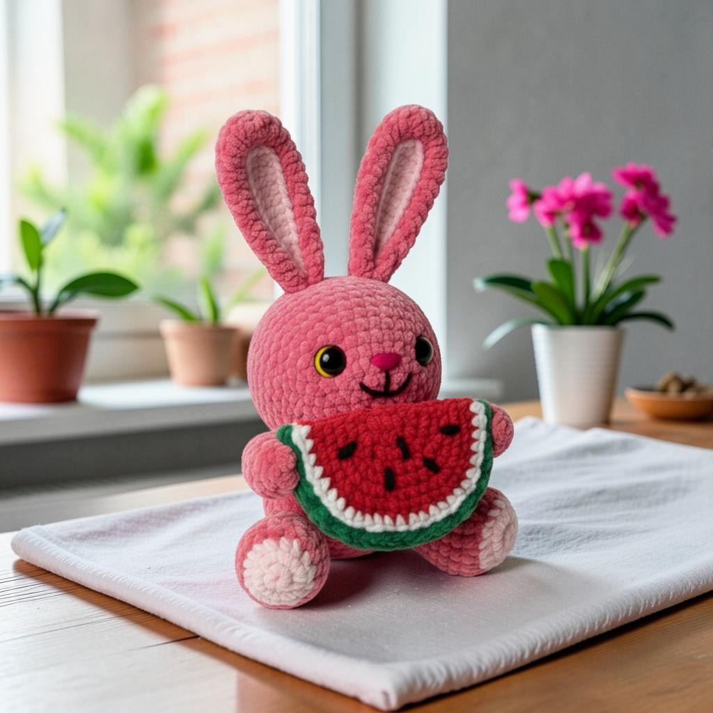 Animal Crochet Pattern Bundle, Frog and Bunny Amigurumi, Cute Kawaii Plush Set with Fruit Theme
