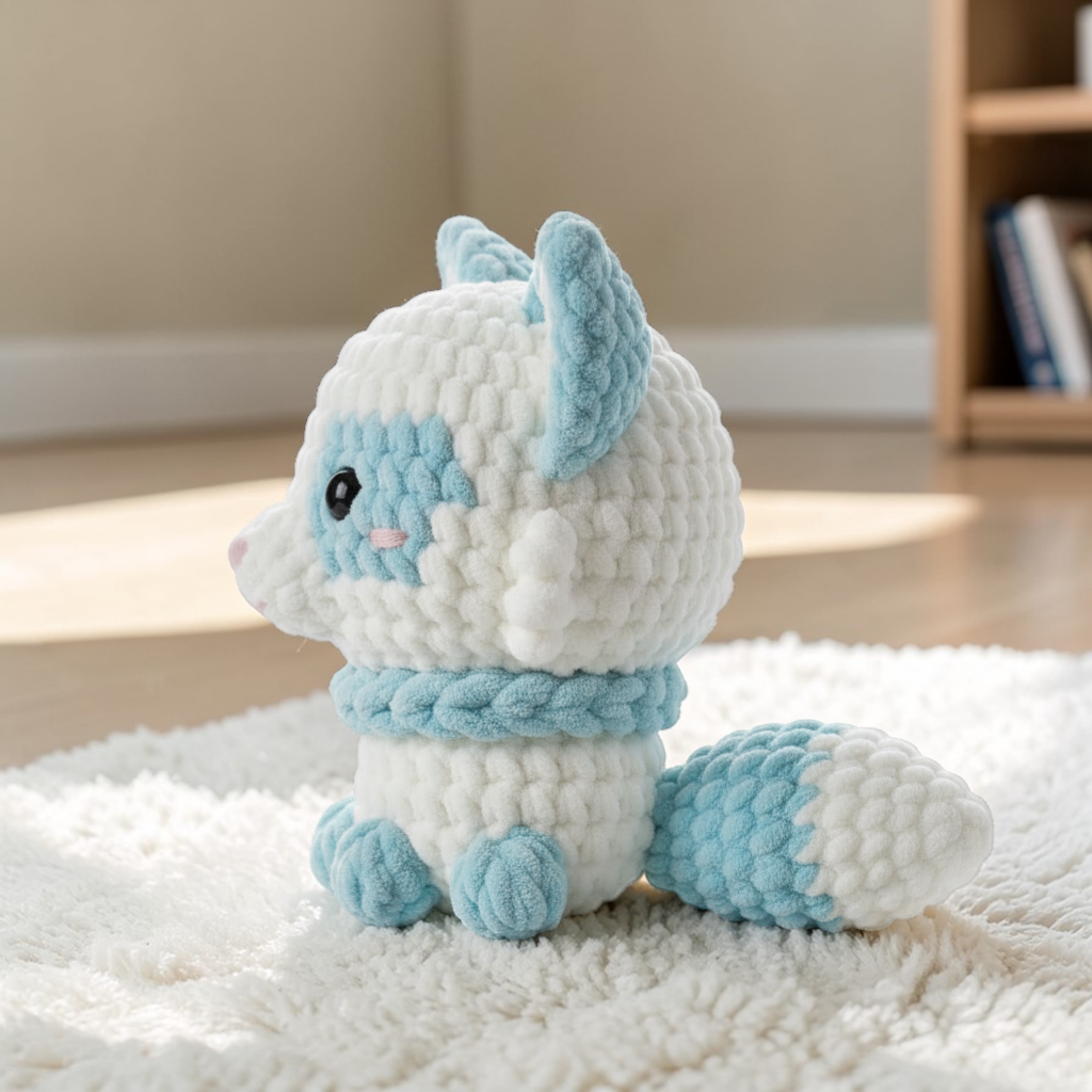 Snow Blue Cat Crochet Pattern, Cute Amigurumi Cat, Crochet Animal Pattern