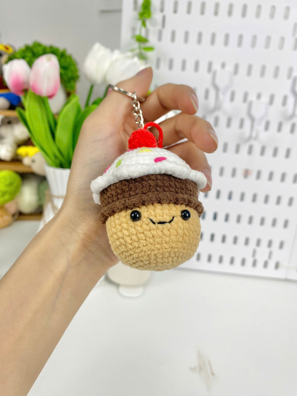 Crochet Dessert Keychain Pattern: Cake, Cupcake, Ice Cream, Donut (PDF)