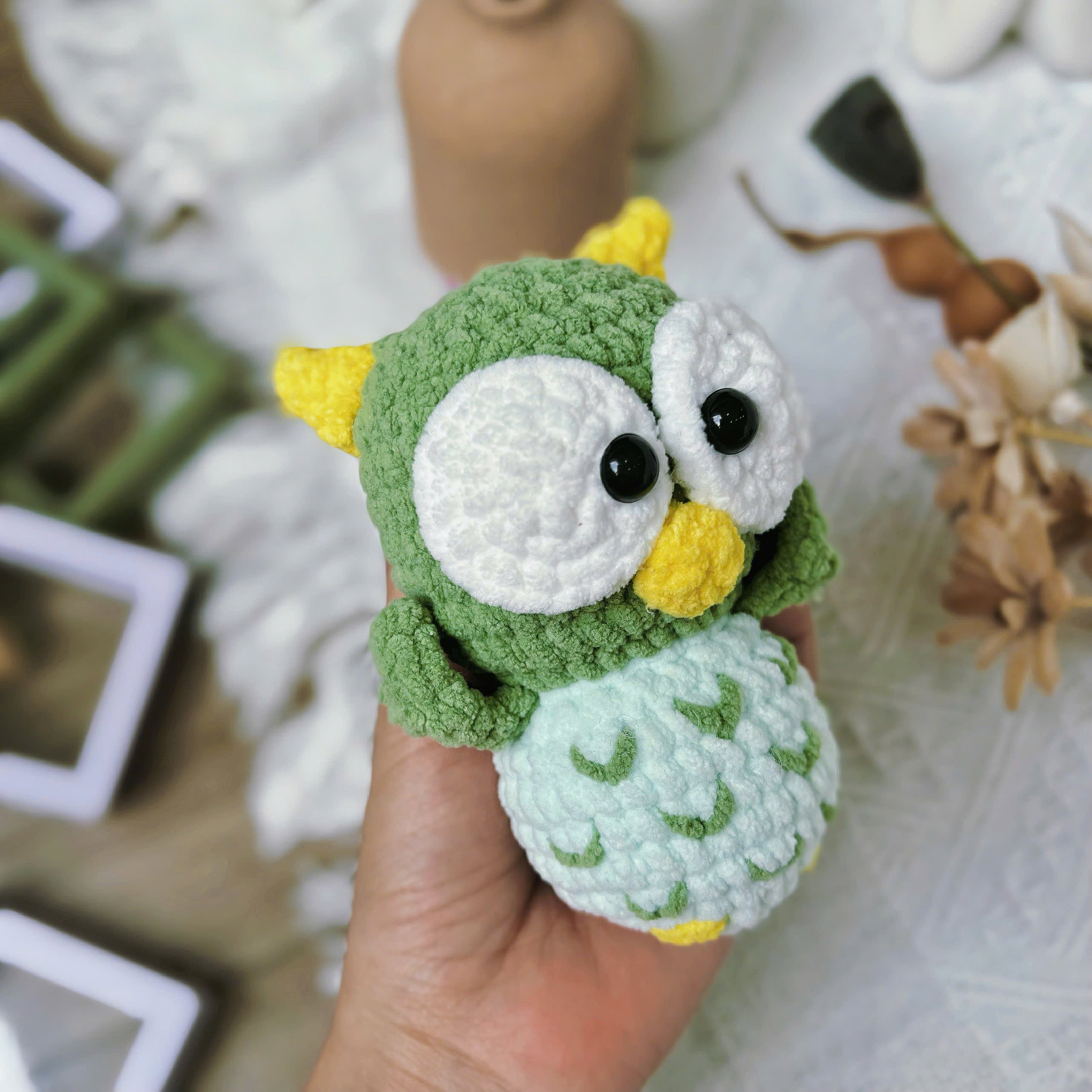 No Sew Owl Crochet Pattern PDF, Cute Owl Amigurumi Tutorial, Easy Plush Owl Pattern