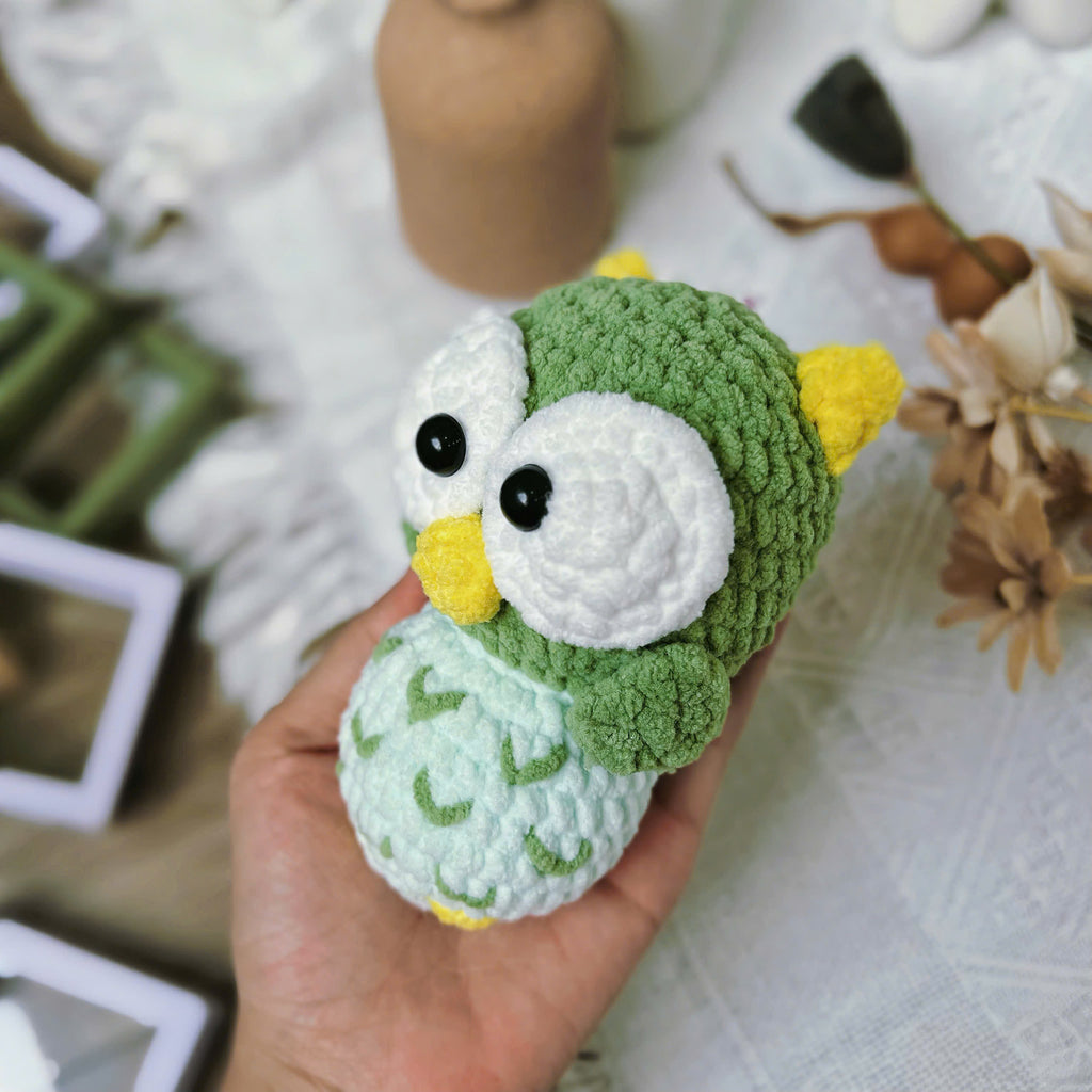 No Sew Owl Crochet Pattern PDF, Cute Owl Amigurumi Tutorial, Easy Plush Owl Pattern