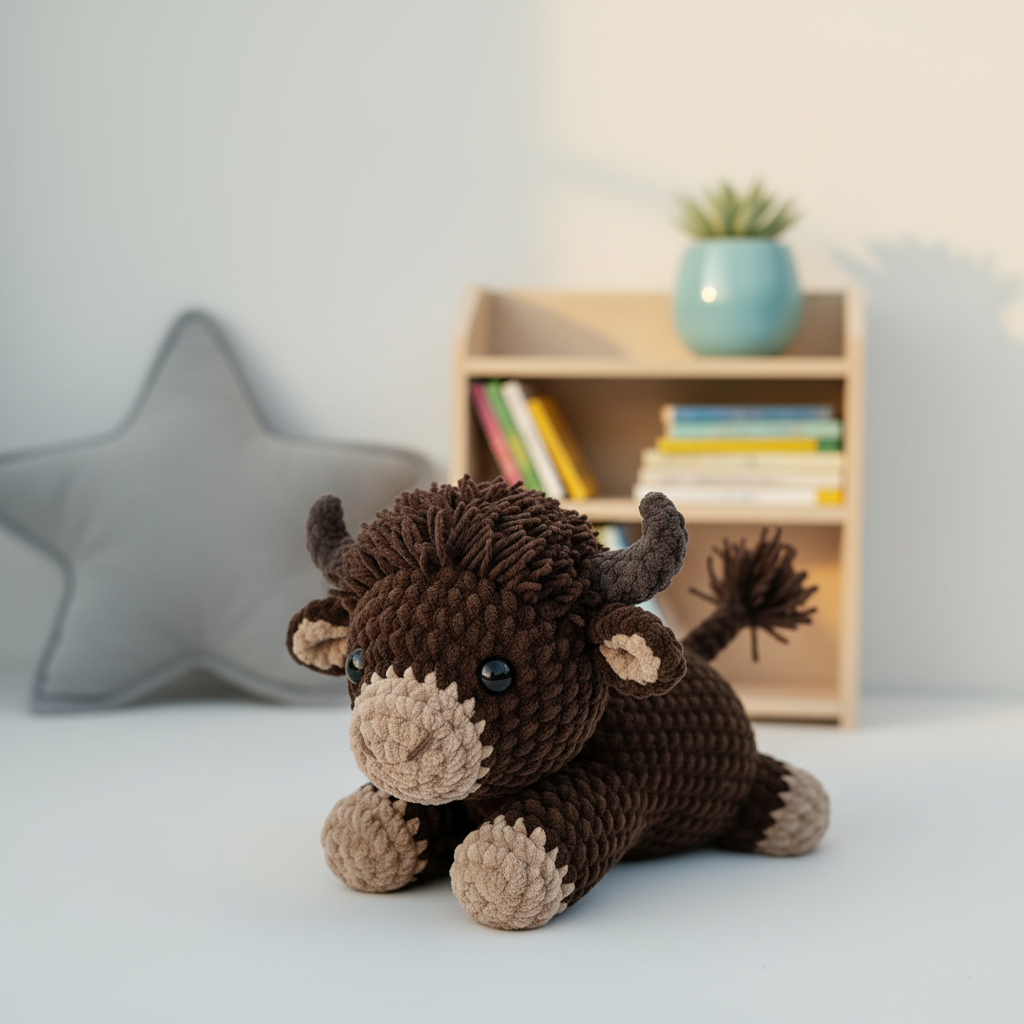 Buffalo Crochet Pattern, Cow Amigurumi Pattern PDF, Cute Farm Animal Crochet