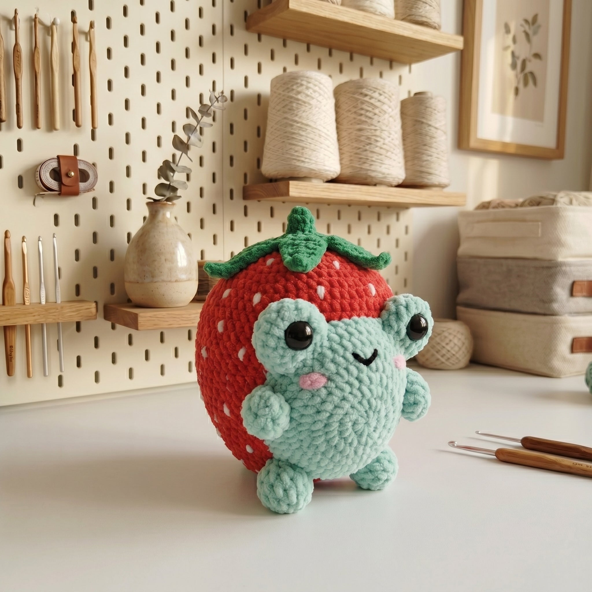 Strawberry Frog Crochet Pattern Bundle PDF, 4 Cute Amigurumi Frog Designs, Kawaii Plush Digital Download