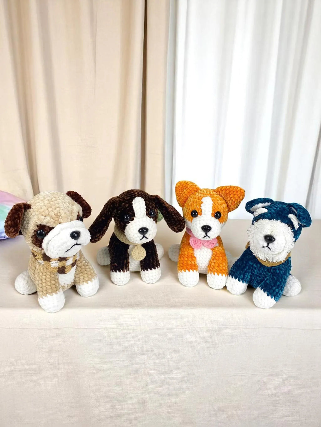 Amigurumi Dog Crochet Pattern Bundle: Corgi, Terrier, Beagle, Bulldog (PDF)