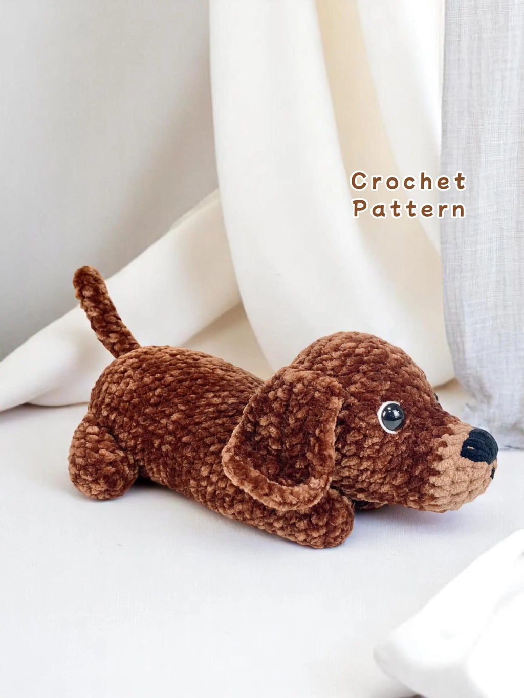 Dachshund Crochet Pattern PDF: Amigurumi Dog, Stuffed Puppy Toy