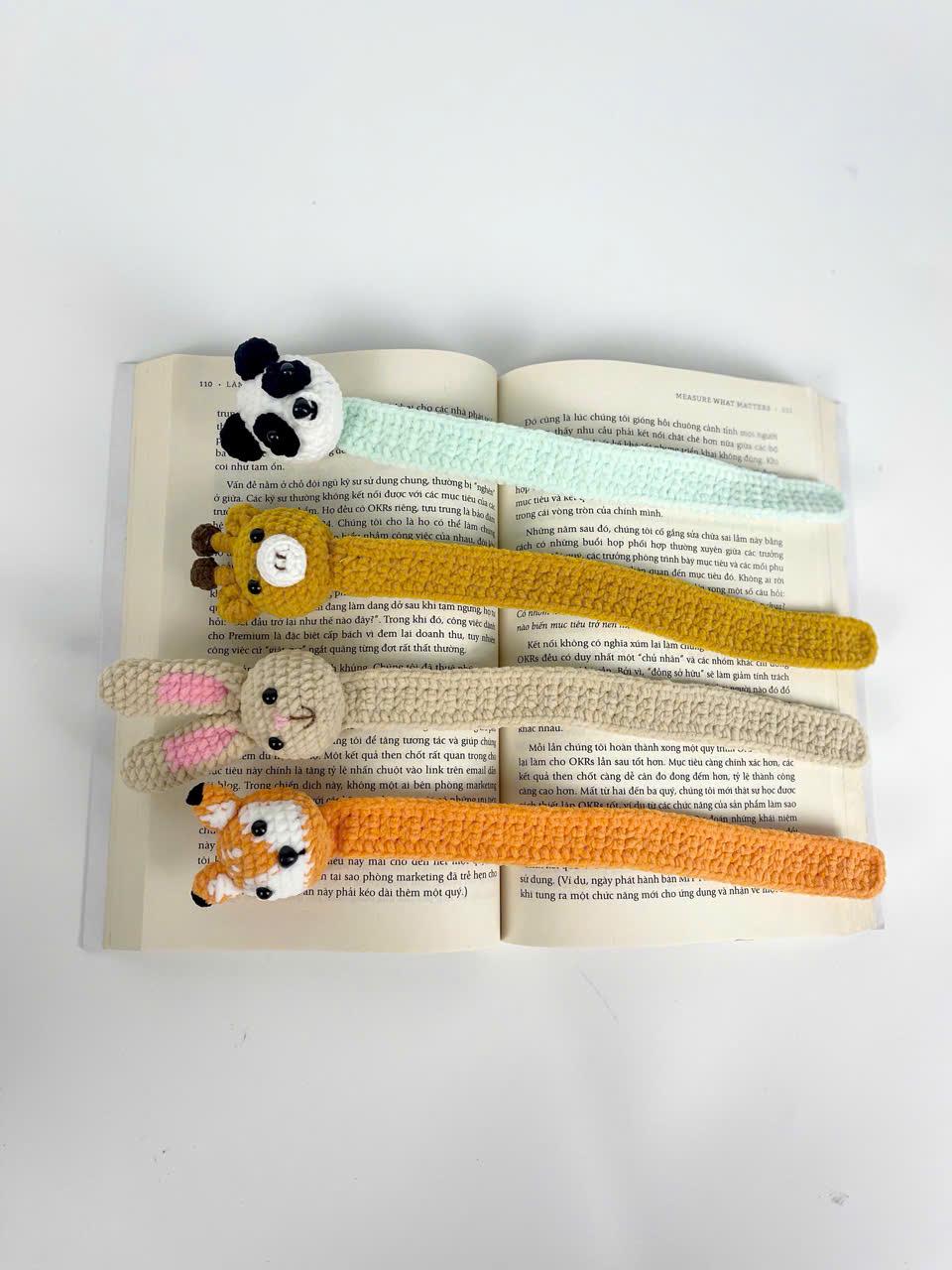 Animal Crochet Bookmark Pattern Bundle: Fox, Bunny, Deer, Panda (PDF Pattern)