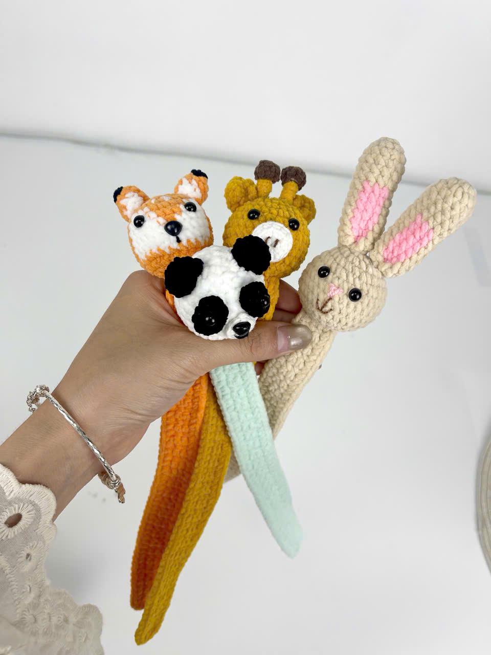 Animal Crochet Bookmark Pattern Bundle: Fox, Bunny, Deer, Panda (PDF Pattern)