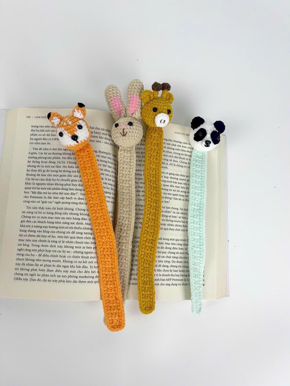 Animal Crochet Bookmark Pattern Bundle: Fox, Bunny, Deer, Panda (PDF Pattern)