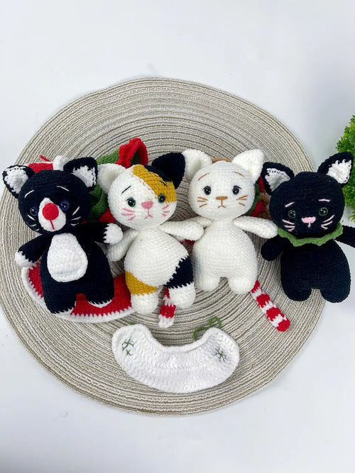 Amigurumi Christmas Cat Crochet Pattern Bundle, Holiday Decor (PDF Download)