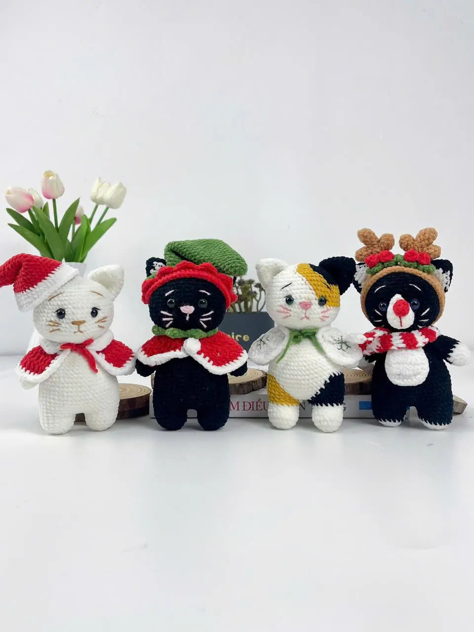 Amigurumi Christmas Cat Crochet Pattern Bundle, Holiday Decor (PDF Download)