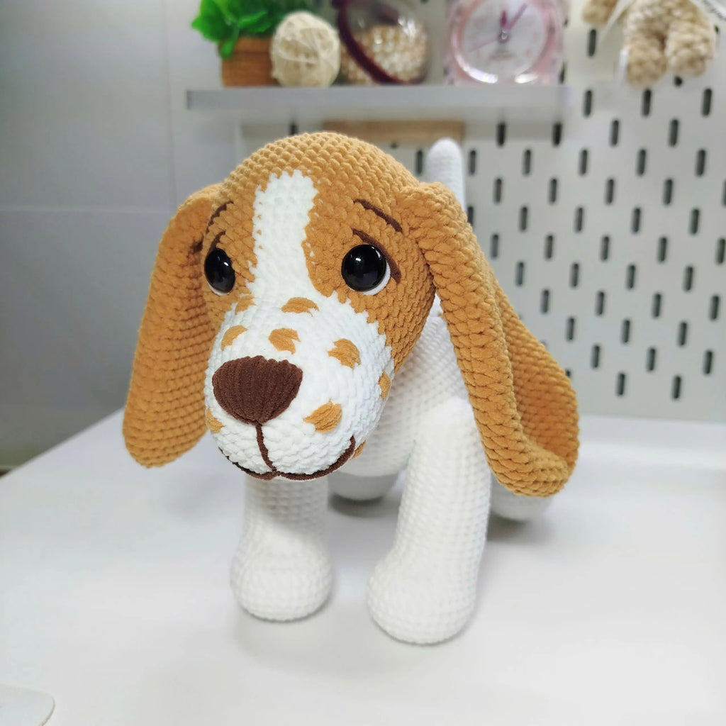 Basset Hound Crochet Pattern, Easy Amigurumi Puppy (PDF)