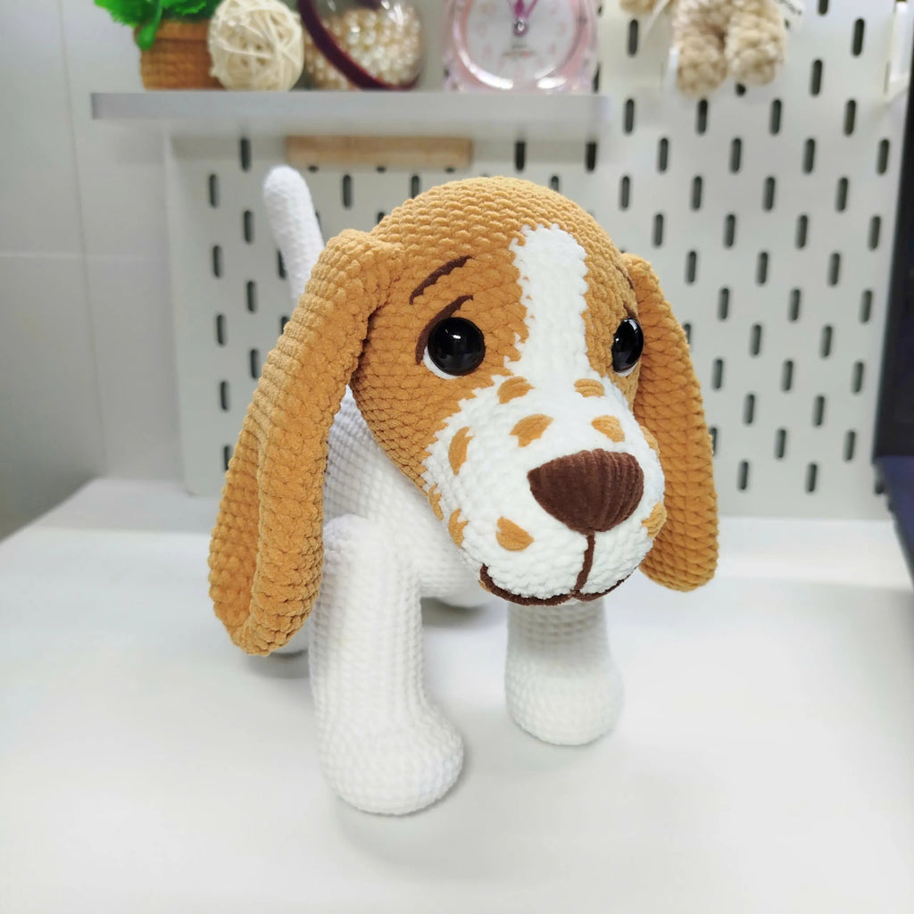Basset Hound Crochet Pattern, Easy Amigurumi Puppy (PDF)