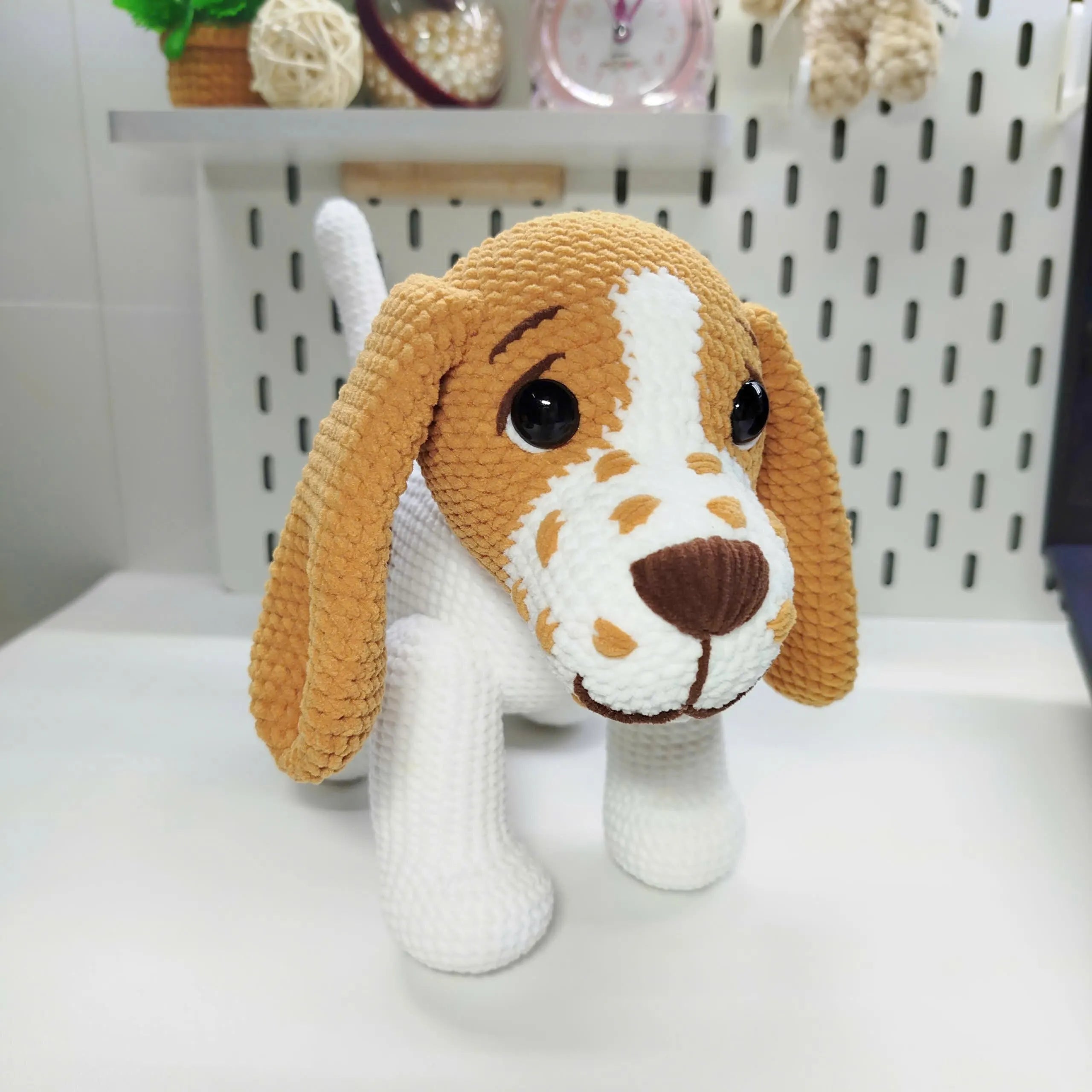 Basset Hound Crochet Pattern, Easy Amigurumi Puppy (PDF)