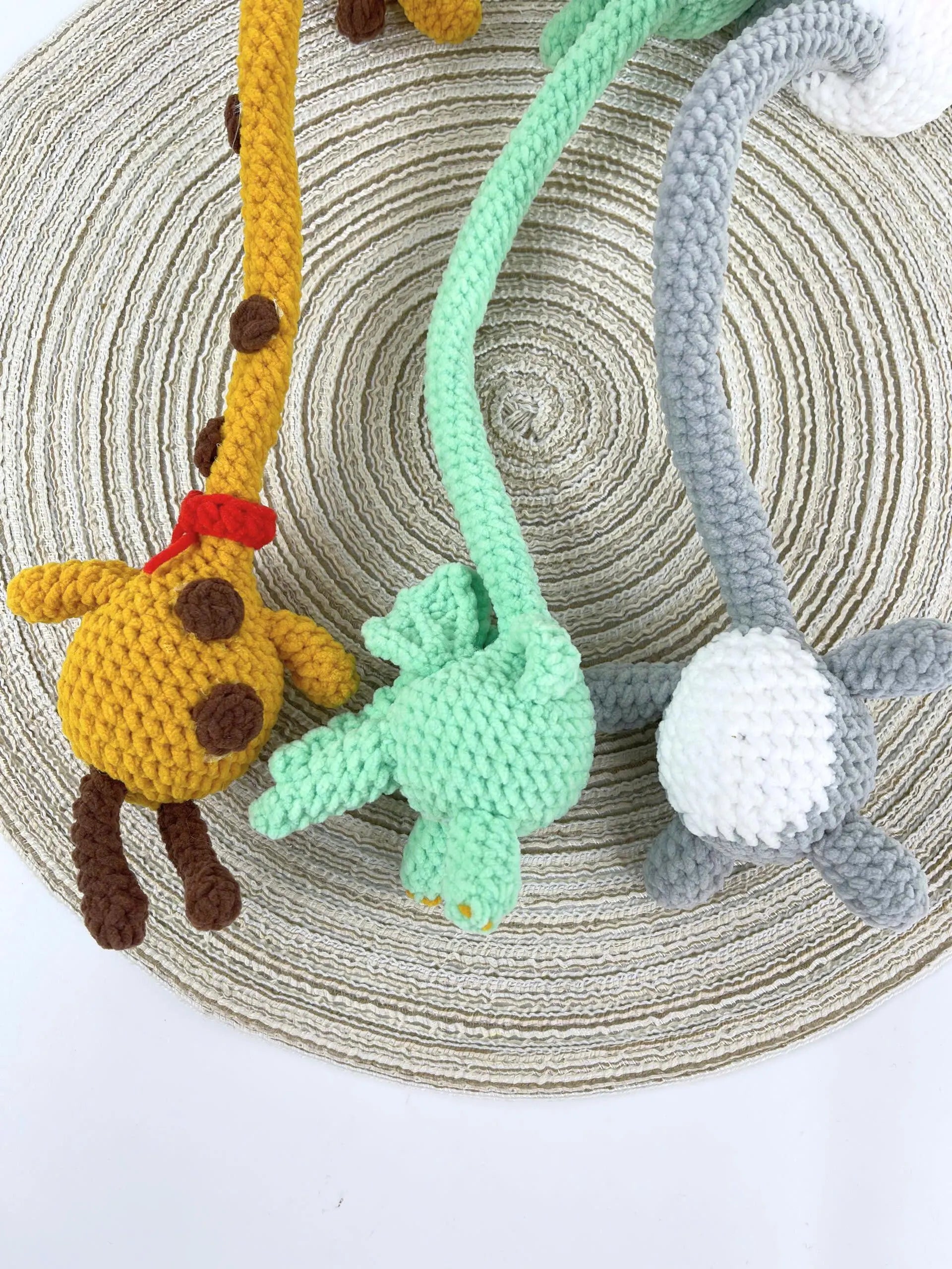 Amigurumi Crochet Pattern Bundle, Long-Neck Husky, Dragon, Giraffe (PDF)
