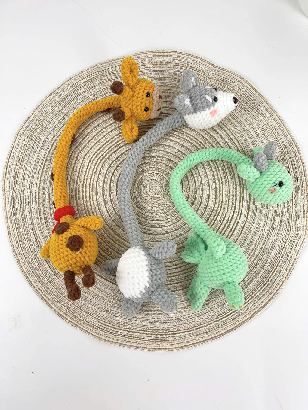 Amigurumi Crochet Pattern Bundle, Long-Neck Husky, Dragon, Giraffe (PDF)