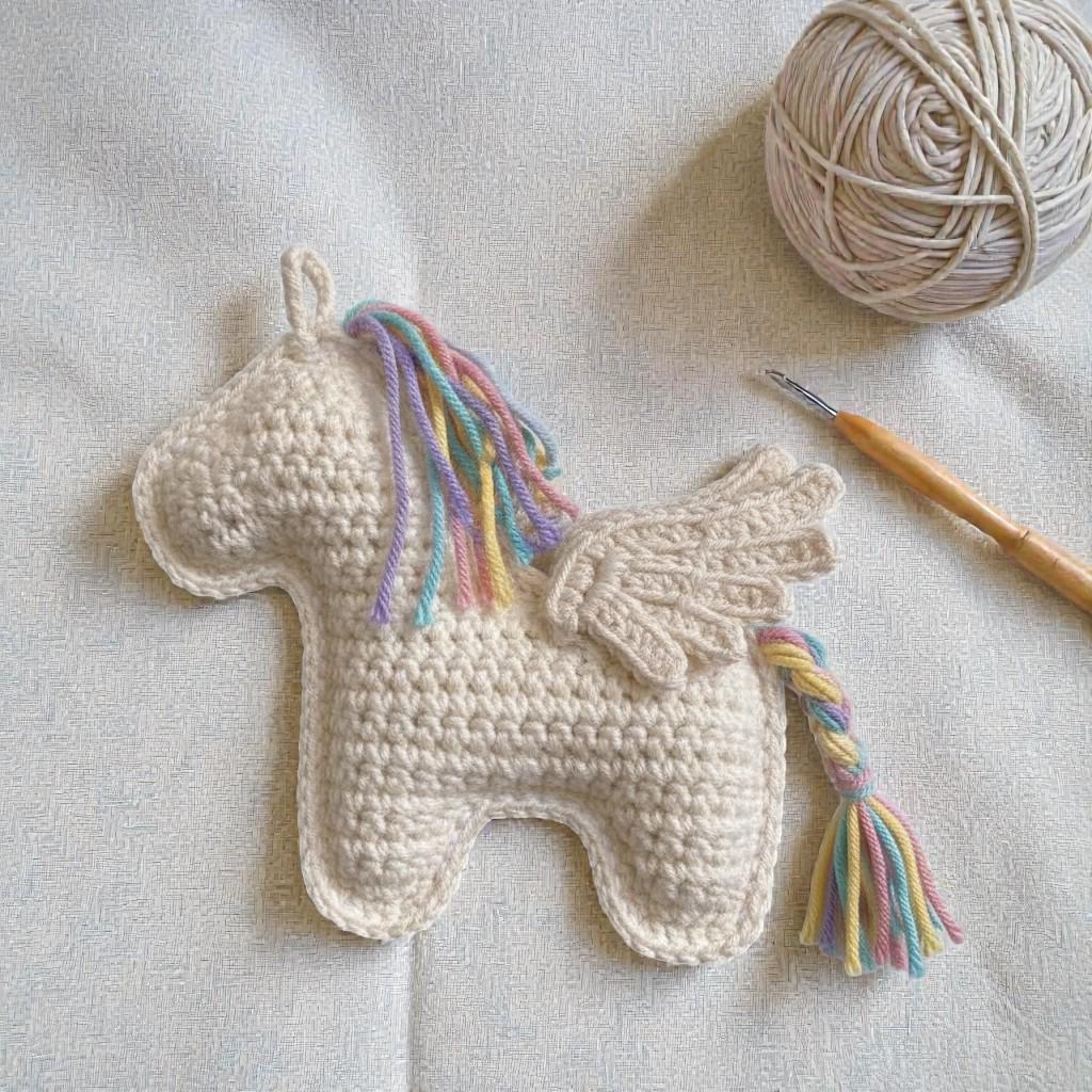 Amigurumi Animal Keychain Crochet Pattern, Cow, Bull, Pegasus (PDF Pattern)