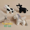 Amigurumi Animal Keychain Crochet Pattern, Cow, Bull, Pegasus (PDF Pattern)