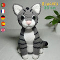 Grey Tabby Cat Crochet Pattern, Easy Amigurumi (PDF Pattern)