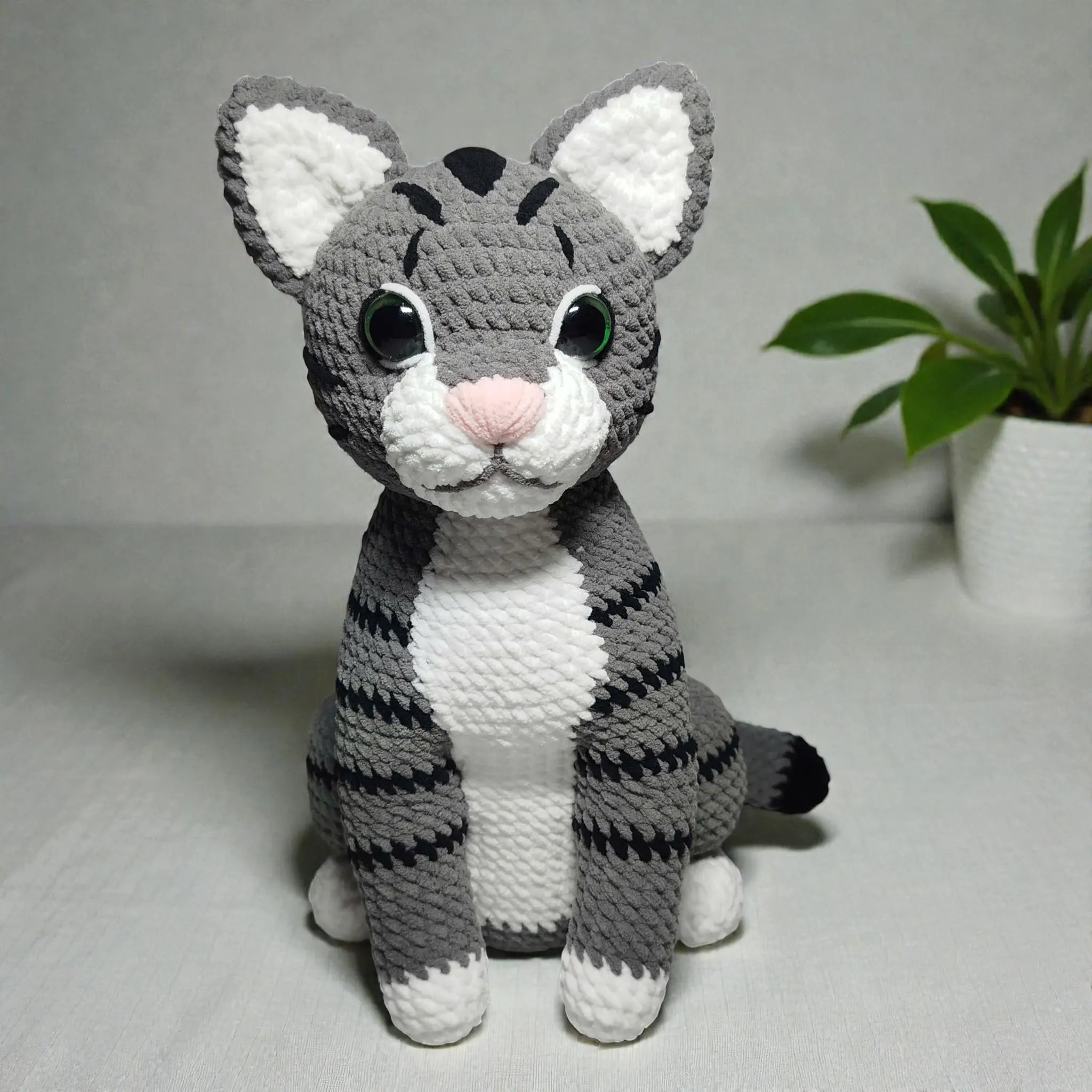 Grey Tabby Cat Crochet Pattern, Easy Amigurumi (PDF Pattern)