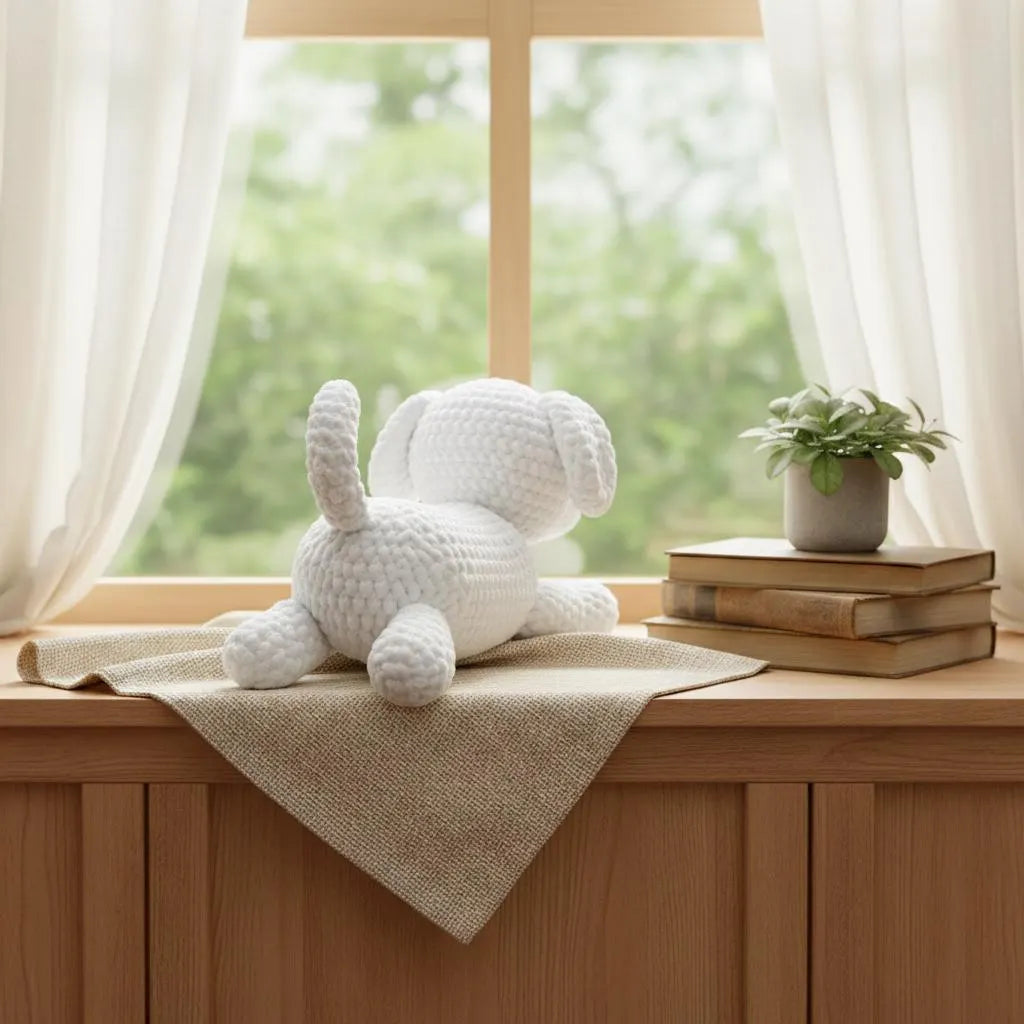 Maltese Puppy Crochet Pattern, Lying Dog Amigurumi (PDF Pattern)