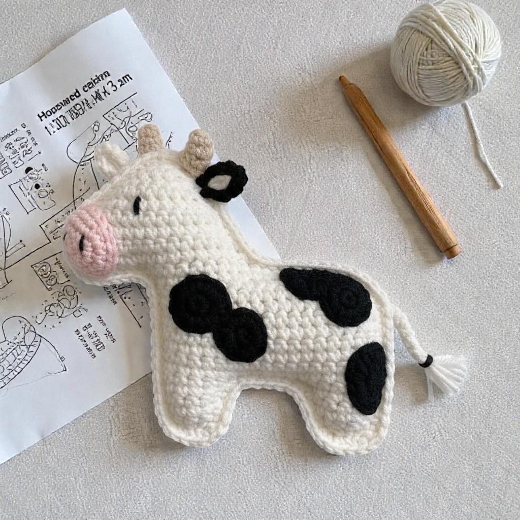 Amigurumi Animal Keychain Crochet Pattern, Cow, Bull, Pegasus (PDF Pattern)