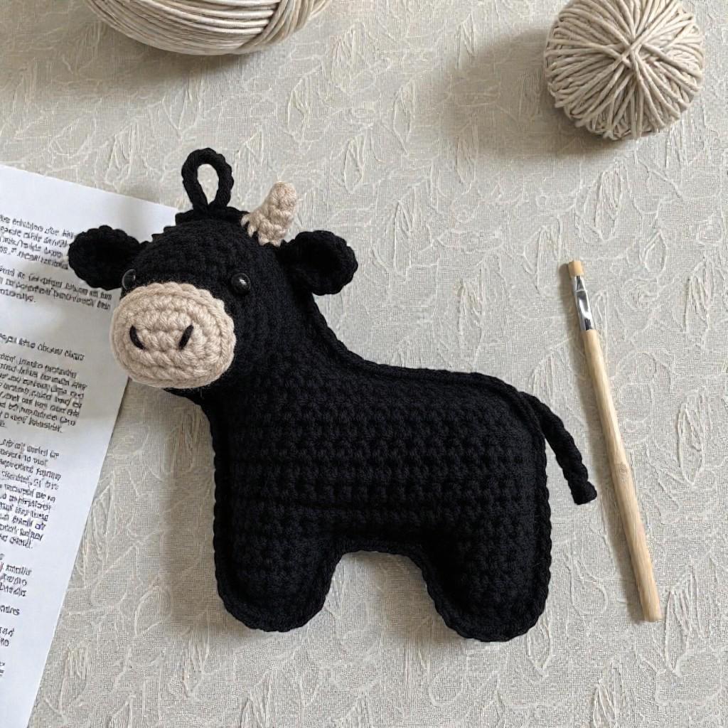 Amigurumi Animal Keychain Crochet Pattern, Cow, Bull, Pegasus (PDF Pattern)