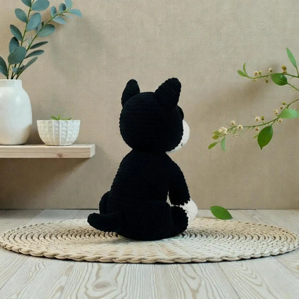 Dog Amigurumi Crochet Pattern, Black and White Dog Crochet Patterns, Easy Beginner PDF