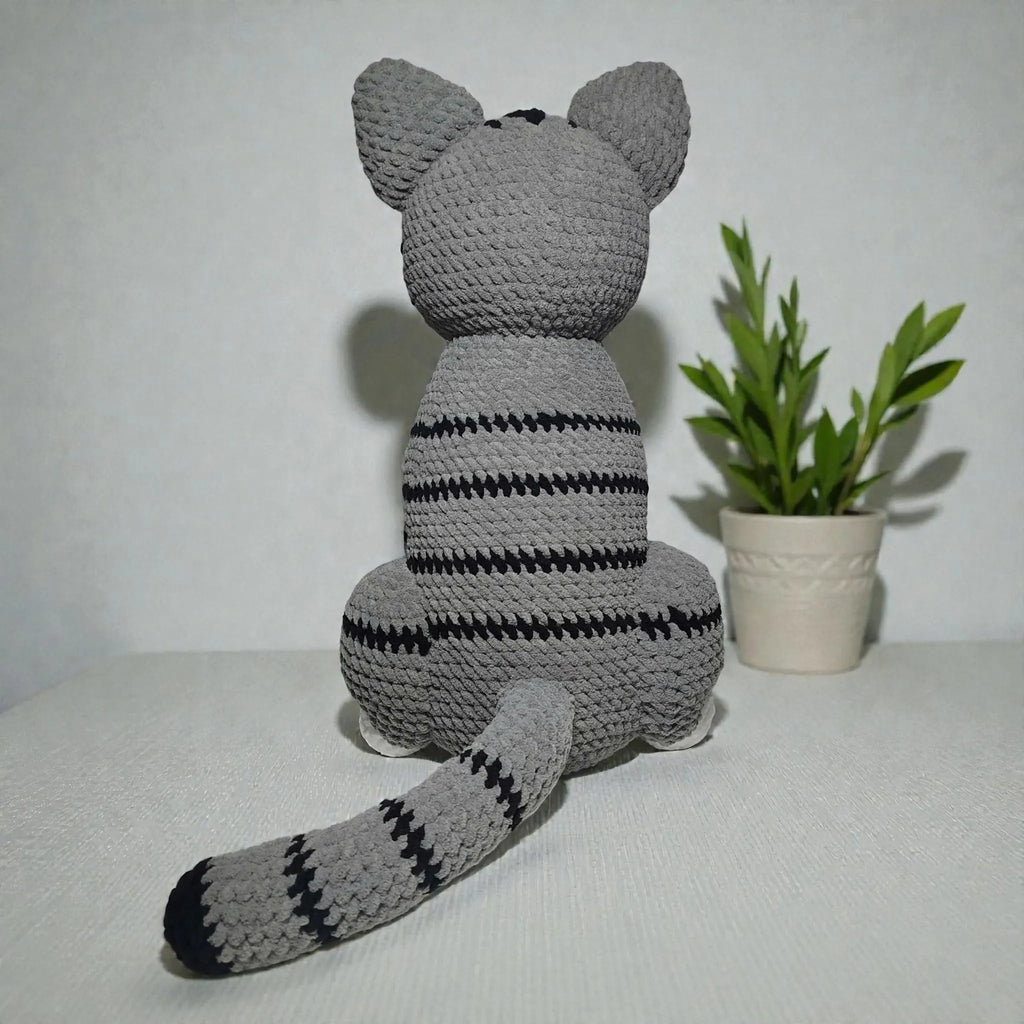 Grey Tabby Cat Crochet Pattern, Easy Amigurumi (PDF Pattern)